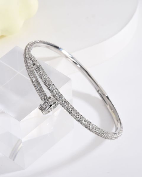 

donia jewelry luxury bangle big nail bracelet exaggerated titanium steel micro-inlaid zircon european and american fashion designers gift bo, Black