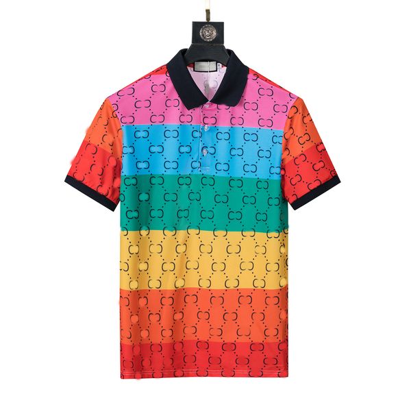 

2022 italy mens polo shirts man t shirt high street embroidery solid color polos garter printing cottom clothing tees, White;black