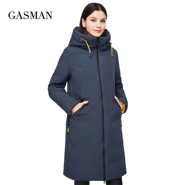 

gasman thcik fashion brand down parka women's winter jacket women coats hooded female warm outwear vintage 210 lj201127, Black