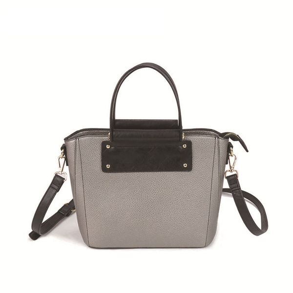 

large capacity tote crossbody boston bag two-tone in luxury pu for women shopping bag