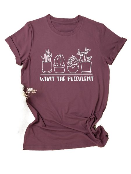 

plus potted plant & letter graphic tee w8yt#, Black