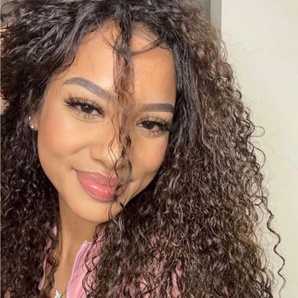 

ombre brown kinky curly 13x6 lace front human hair wigs with baby hairss transparent lace 360 frontal wig remy hairs full laces u, Black