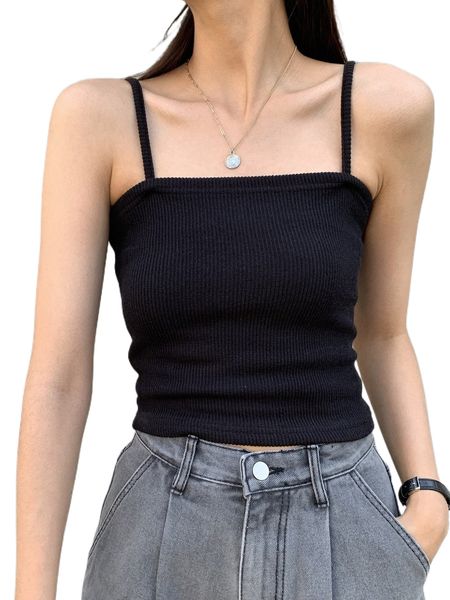 

dazy solid rib knit cami l7kr#, White