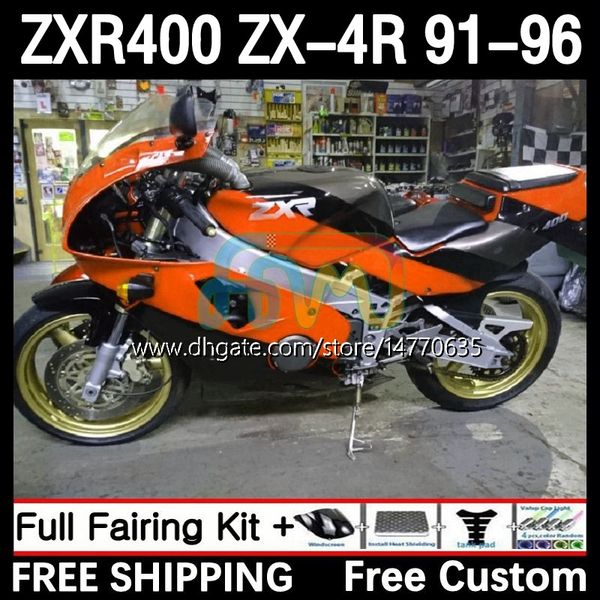 Кузов для Kawasaki Ninja ZXR 400 CC ZX4R ZXR400 ZX-4R 91 92 93 95 95 96 12DH.188 BODY ZX 4R ZXR-400 1991 1992 1993 1994 1995 1996 400cc 91-96 oem fairs at Orange Blk Blk Blk.