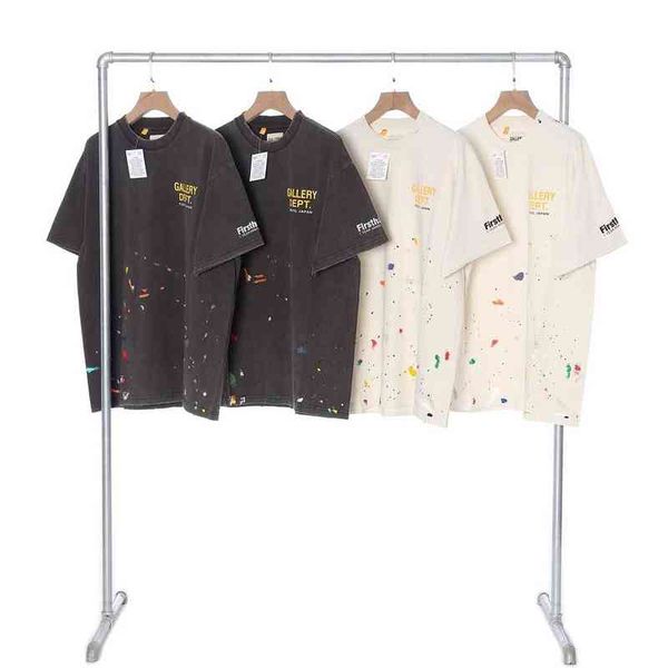

trend hip hop galley t-shirt dept man's shirt gary tokyo limited color painting used short sleeve men and women lovers round neck t-shi, White;black