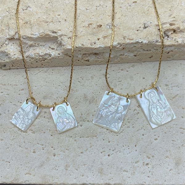 

pendant necklaces mother's day holy jesus virgin mary necklace women 2022 stainl, Silver