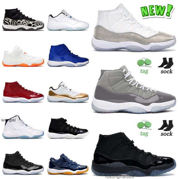 

selling mens women basketball shoes jumpman 11 11s high cool grey metallic silver cap and gown animal instinct pure violet low space jam jor, Black