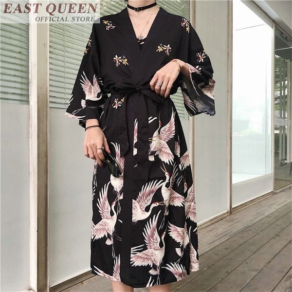 Mulher tradicional de quimono japonesa 2020 Cardigan Long Cardigan Blusa da blusa Yukata Vestido feminino Haori Geisha 001 LJ200826