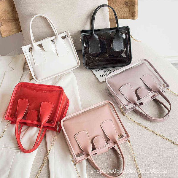

transparent jelly bag new child mother women's korean chao bag mini hand220513