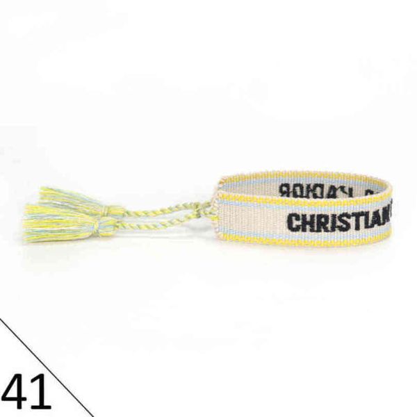 

brand fashion bracelets woven friendship for womens handmade braided luxury bracelet designers with tassel print embroidery mens jewelry ban, Golden;silver