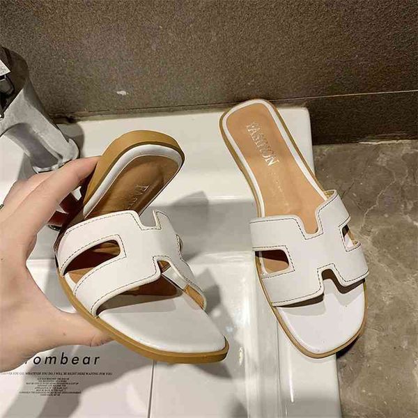 

designer h slippers erme slippers summer fashion wear womens 2022 new korean student flat bottomed beach shoes lil, Black