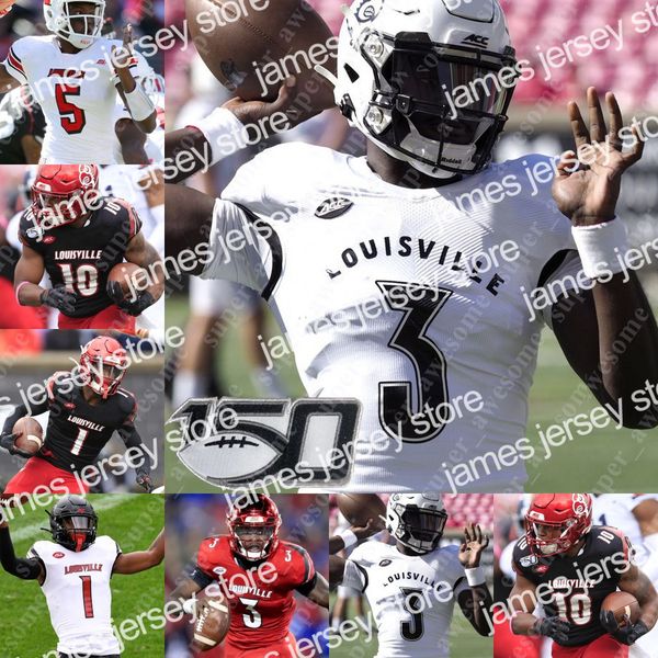 

2022 ncaa louisville football jersey malik cunningham jalen mitchell kei'trel clark hassan hall nick okeke monty montgomery braden smit, Black;red