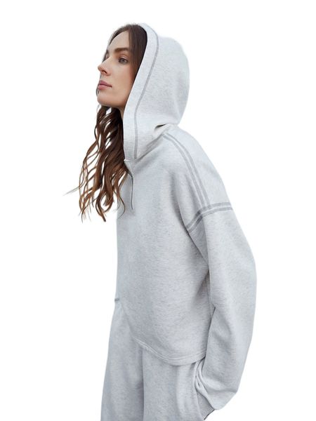 

motf eco recycled polyester drop shoulder hoodie 44zw#, Black