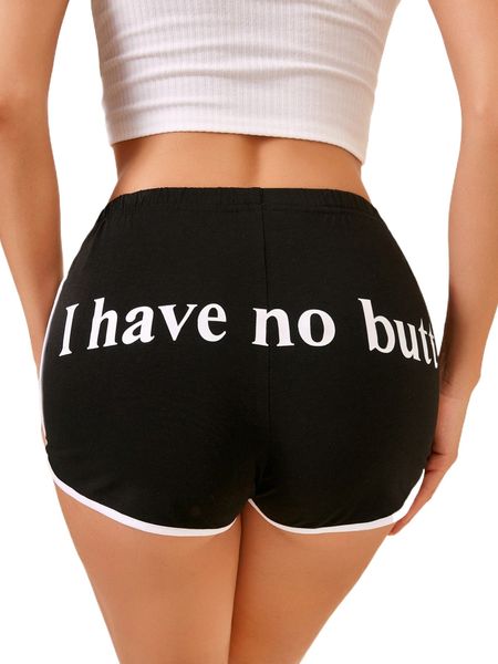 

slogan graphic contrast binding dolphin shorts v9nm#, White;black