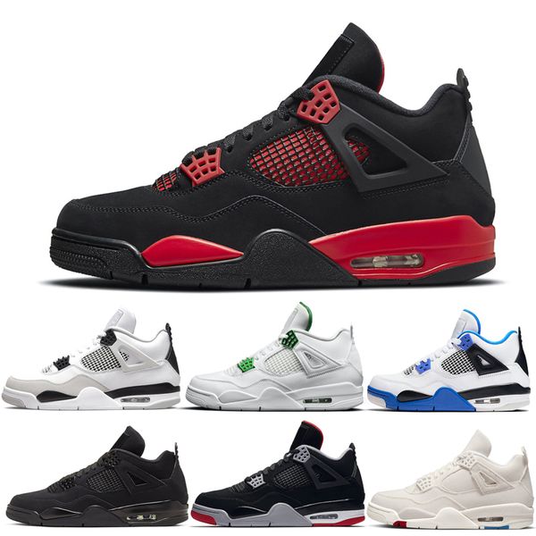 

jumpman 4s men basketball shoes military black red thunder court purple blue pine green pure money white oreo outdoor trainers sneakers cool