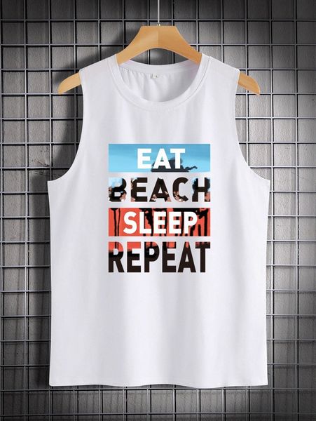 

men letter graphic tank v48e#, White;black