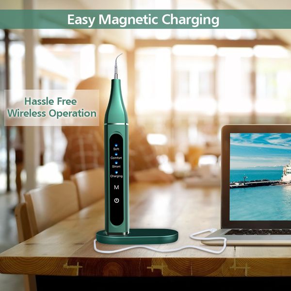 

ultrasonic tooth cleaner electric dental scaler wireless calculus remover oral hygiene tool teeth whitening plaque stain clean