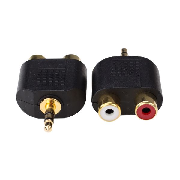 3,5-mm-Klinkenstecker, Stereo-Stecker auf 2 Cinch-Stecker, Buchse, M/F, Y-Splitter, Audio-Adapter-Konverter