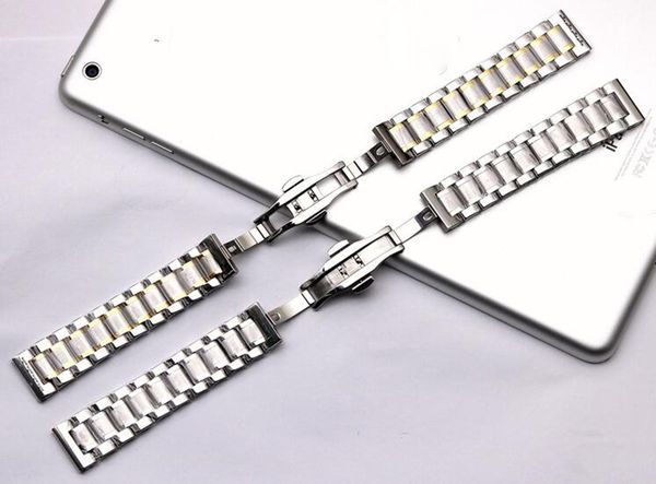 I commerci all'ingrosso personalizzano i cinturini per orologi Q7 Classic in acciaio inossidabile Orologi da uomo con cinturino universale in acciaio con fibbia a farfalla a doppio bottone