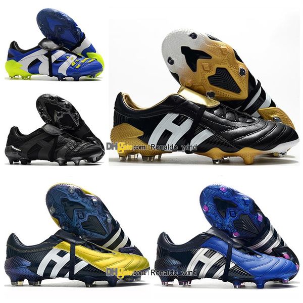 

gift bag mens high football boots beckham predator pulse fg cleats mutator accelerator precision mania soccer shoes outdoor t2395, Black