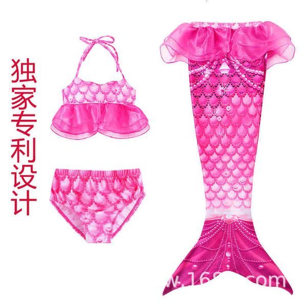 

bikini mermaid swimsuit three piece set tail with fins, White;black