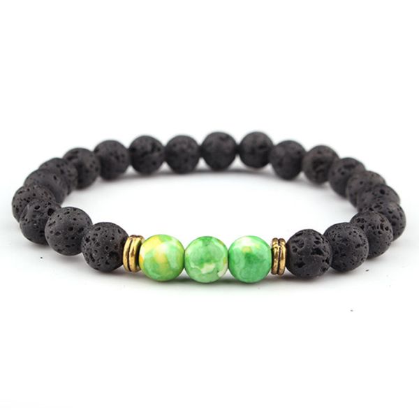 

8mm natural lava stone strands bracelets handmade beaded for men women charm yoga fashion party jewelry, Black