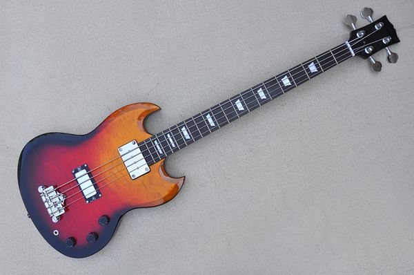 

factory custom 4-string 3 colors electric bass guitar with chrome hardwares black pickguard rosewood fretboard trapezoid fret inlay offer cu