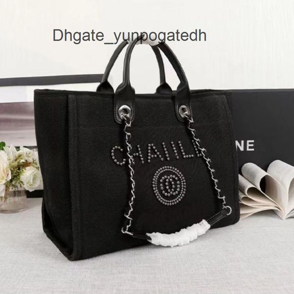 

classic brand pearl beach bags ch women handbags evening bag designers fashion female canvas portable high-capacity luxury trend big handbag, Black;red