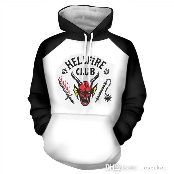 

stranger things season 4 hellfire jackets for women men harajuku long sleeve sweater designer hoodies streetwear, Black;brown