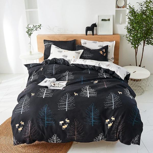 Bedding Sets Kuup Home Textile Cartoon Color Duvet Capa Caso Caso Conjunto de Casta Lateral AB Linens Garota Menina Rei Queenbedding