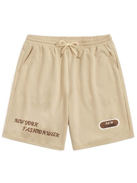 

romwe guys letter graphic shorts 072o#, White;black