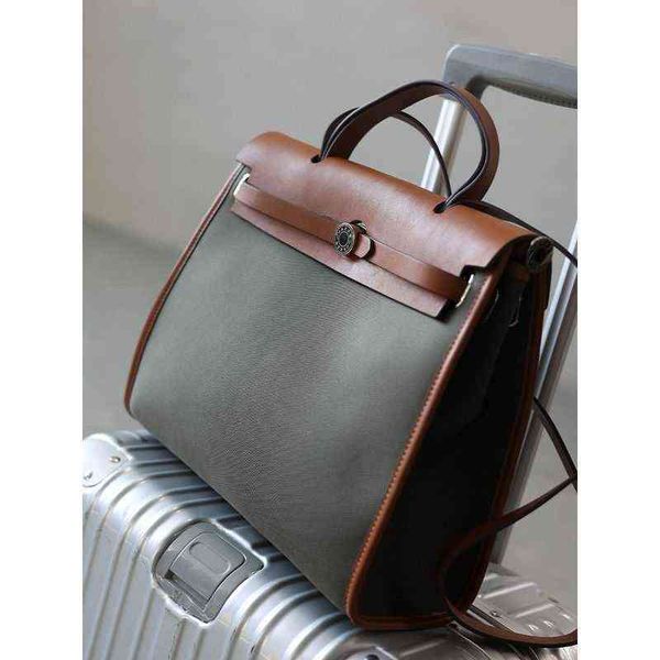 

herbag nylon fabric with the layer of oil wax leather commuting bag for women designer handbag fashion bags high sense leisure capacity