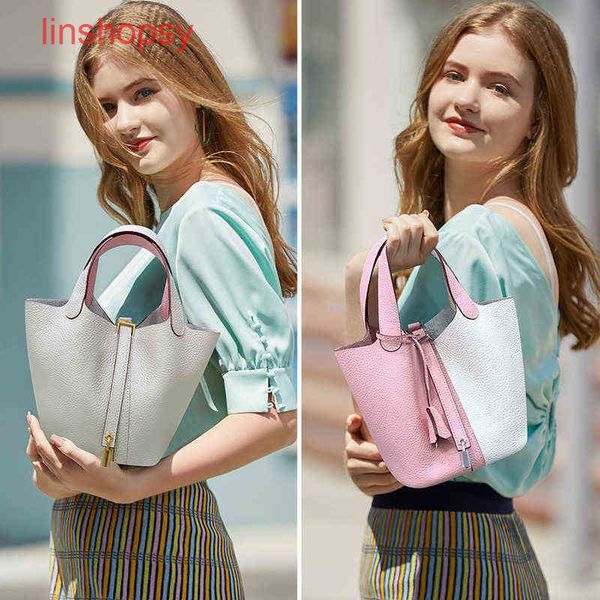 

herme bags picotinslocks bags 18 22 26cm korean version first layer kraft vegetable basket womens l