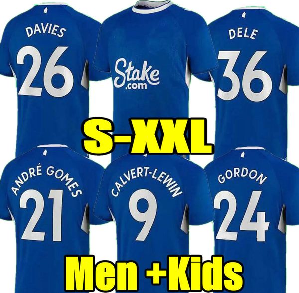 

calvert-lewin 22 23 richarlison gray soccer jerseys digne keane mina 2022 2023 jersey gordon football shirts kids home blue sigurdsson dele, Black;yellow