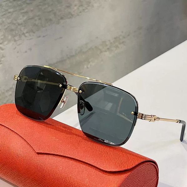 

designer sunglasses mens visor sunglasses man metal half frame emi coating frames optical lenses touris mleisure time new birthday gift for, Black