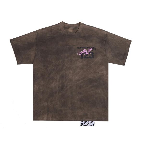 

22ss vintage letter print t shirt men women eu size cotton tees fashion summer, Black;brown