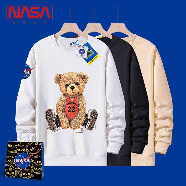 

hoodies sweatshirts designer hoodie nasa co branded ins fashion brand autumn and winter new long sleeve printed round neck t-shirt youth cas, Black