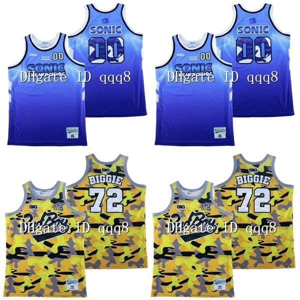 NC01 SONIC # 00 JERSEY # 72 Biggie Smalls Bad Boy Movie Basketball Jersey