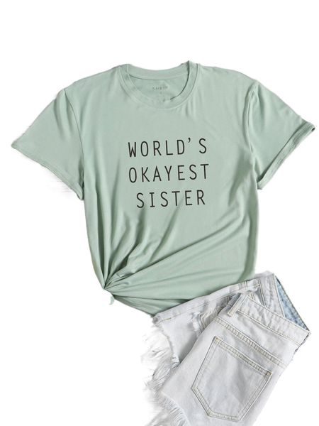 

letter graphic round neck tee 24jq#, White