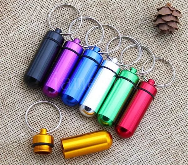 Suporte de comprimido de keychain de metal portátil Primeiras pílulas de socorro Kit de foca de chaveiro dd399