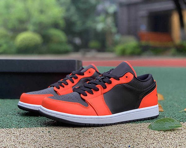 

men women youths boy and girl jumpman 1 basketball shoes classic chicagoblack orange low leisure sport trainer shoe append, Black