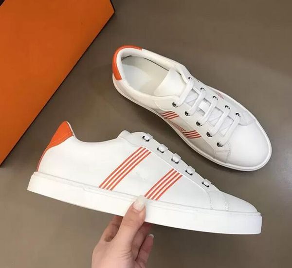 

luxury men's casual shoes skateboarding white lace-up rubber-soled couples travel r cowhide letter h running shoes sneakers, Black