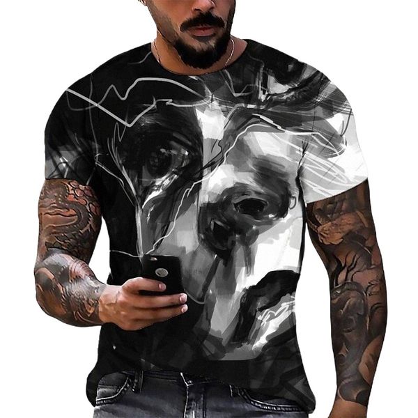 

men's tee t shirt 3d print graphic round neck casual daily 3d print short sleeve fashion designer cool comfortable black o7gb#, White;black