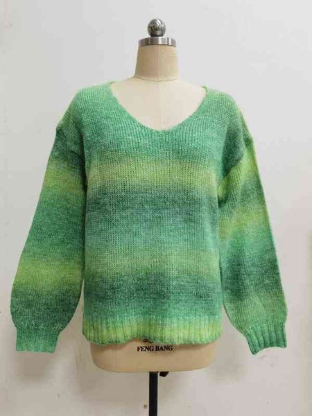 

women's sweaters loose wool pullover color changing strip red temperament commuter knitting sweater women's wear, White;black