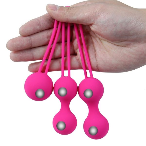 Massaggiatore giocattolo Vibratori in silicone sicuri Donne e giocattolo Cono Ben Wa Balls Vagina Ruota Esercizio Giocattoli sessuali per donne