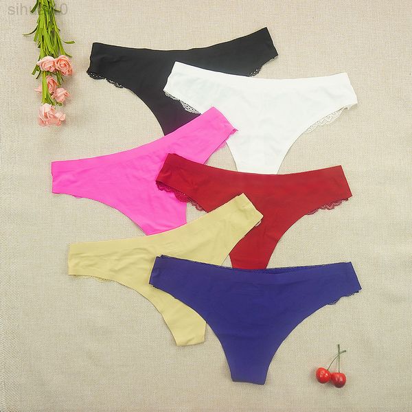 

3 pcs/parties women string lace erotic briefs transparent tanga lingerie female underwear seamless hollow out g string l220801, Black;pink