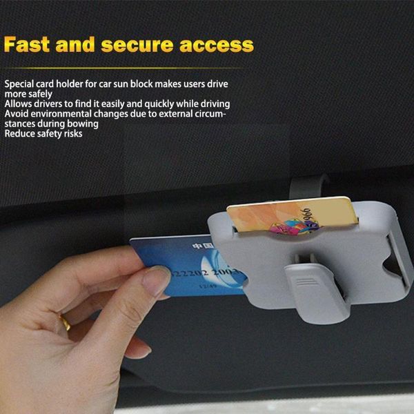 Organizador de carros Multifunction Sun Visor Universal Sunglasses Holder Card Auto Ticket Point Pocket Clipe CA Z0Z3