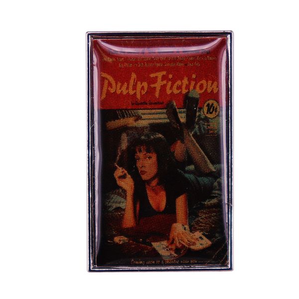 

pulp fiction mia wallace pin brooch classic movie poster art badge gift, Blue