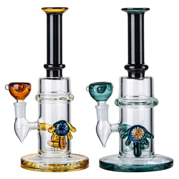 Nuovi narghilè Bong in vetro spesso Soffione doccia inebriante Perc Tubi dritti Vetro Dab Rig Bong per acqua Tubi 14mm Femmina Joint Fumo Oil Rigs