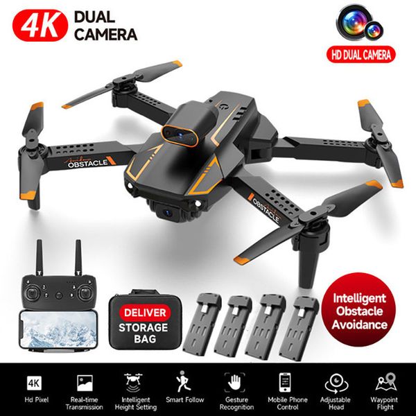 

professional drone 4k s91 with dual camera foldable quadcopter with 360 degree obstacle avoidance 5g wifi mini drone rc toy 220808
